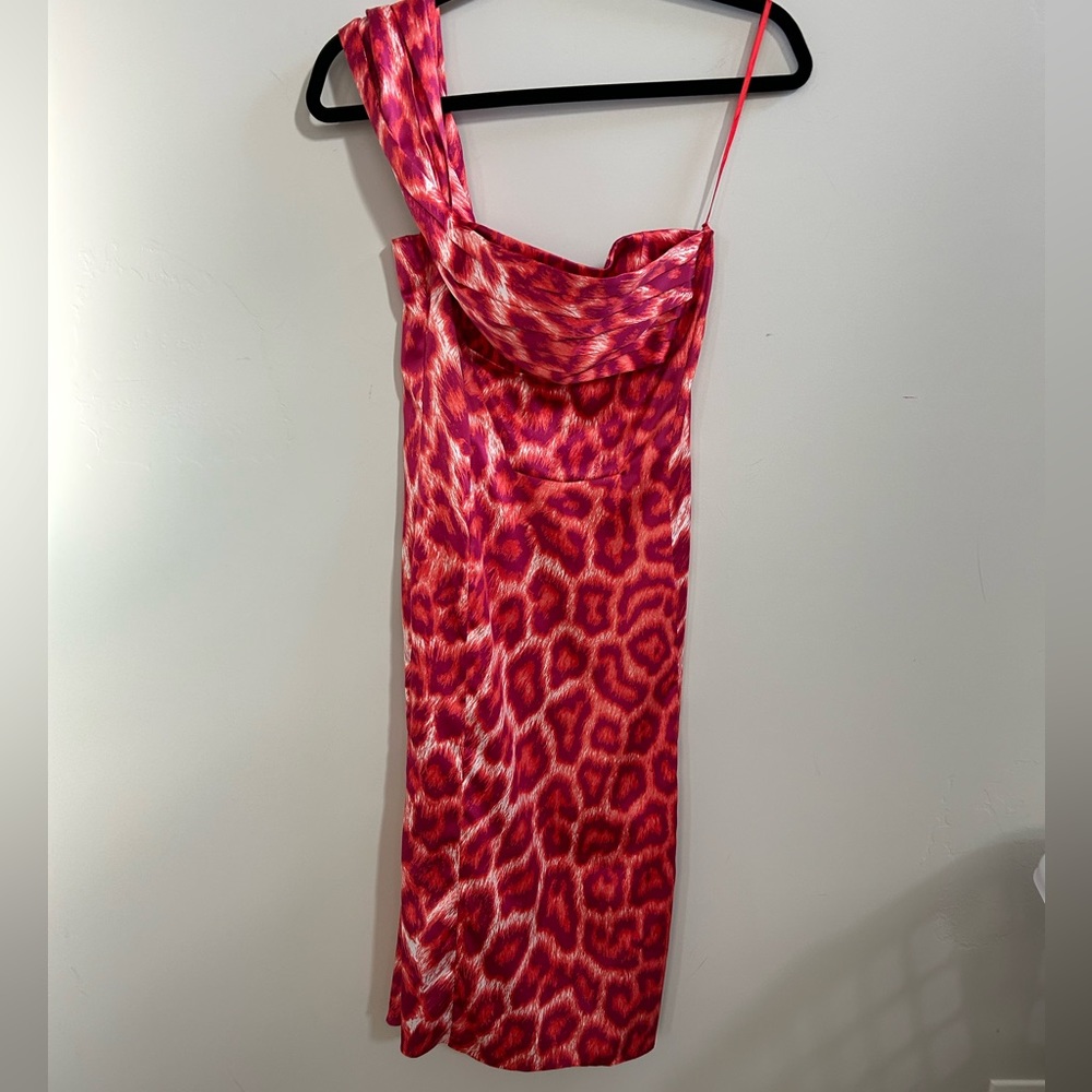 Just Cavalli Animal Print One Shoulder Sheath Dress Size 38 (Size 4 US) NWOT